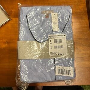 NWT J.Crew end on end cotton long sleeveeve pajama set in hydrangea blue